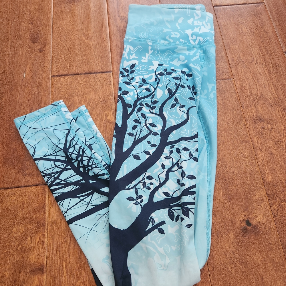 Blue Tree Print Noli Leggings